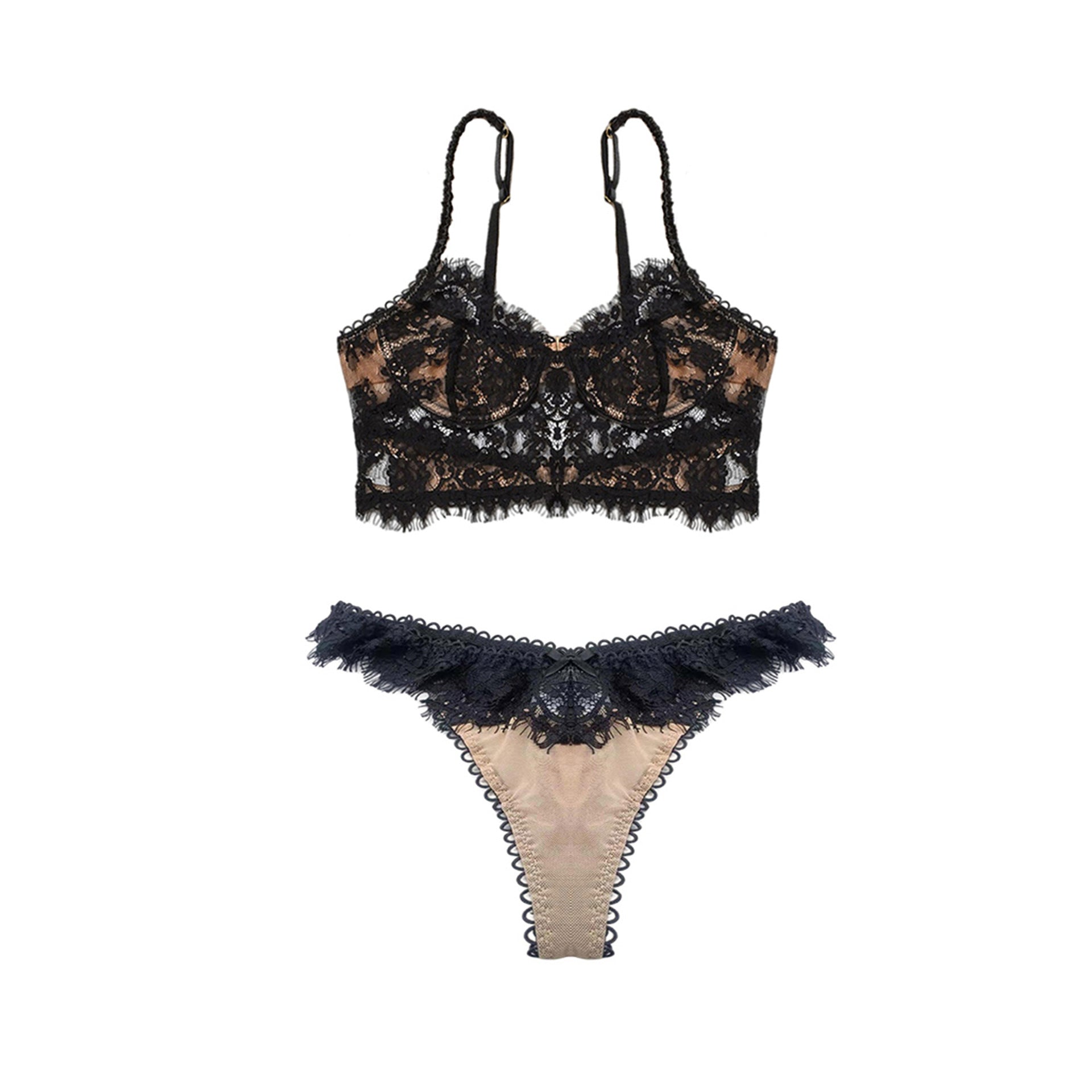 Eyelash lace Brassiere Lingerie Set