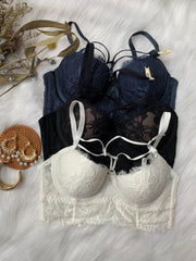 Gathering Lace Bra Set