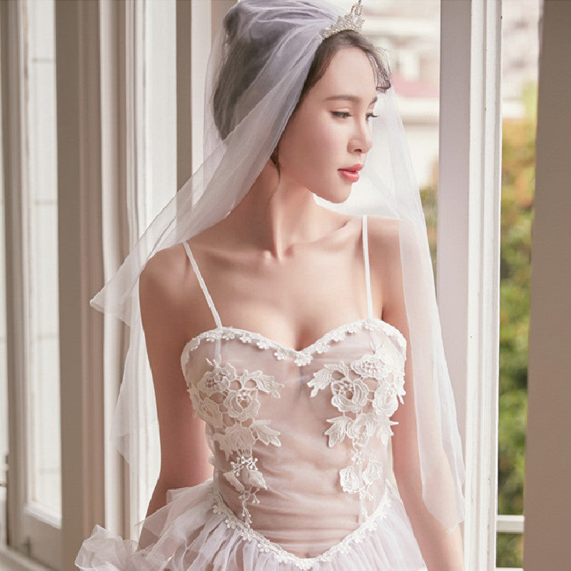 Mesh See-through Bridal Dress