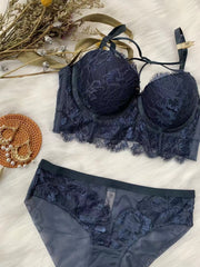 Gathering Lace Bra Set