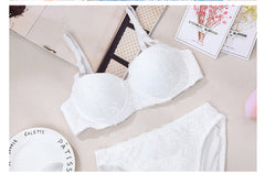 Lace Sweet And Cute Pattern Breathable Girl Bra Set