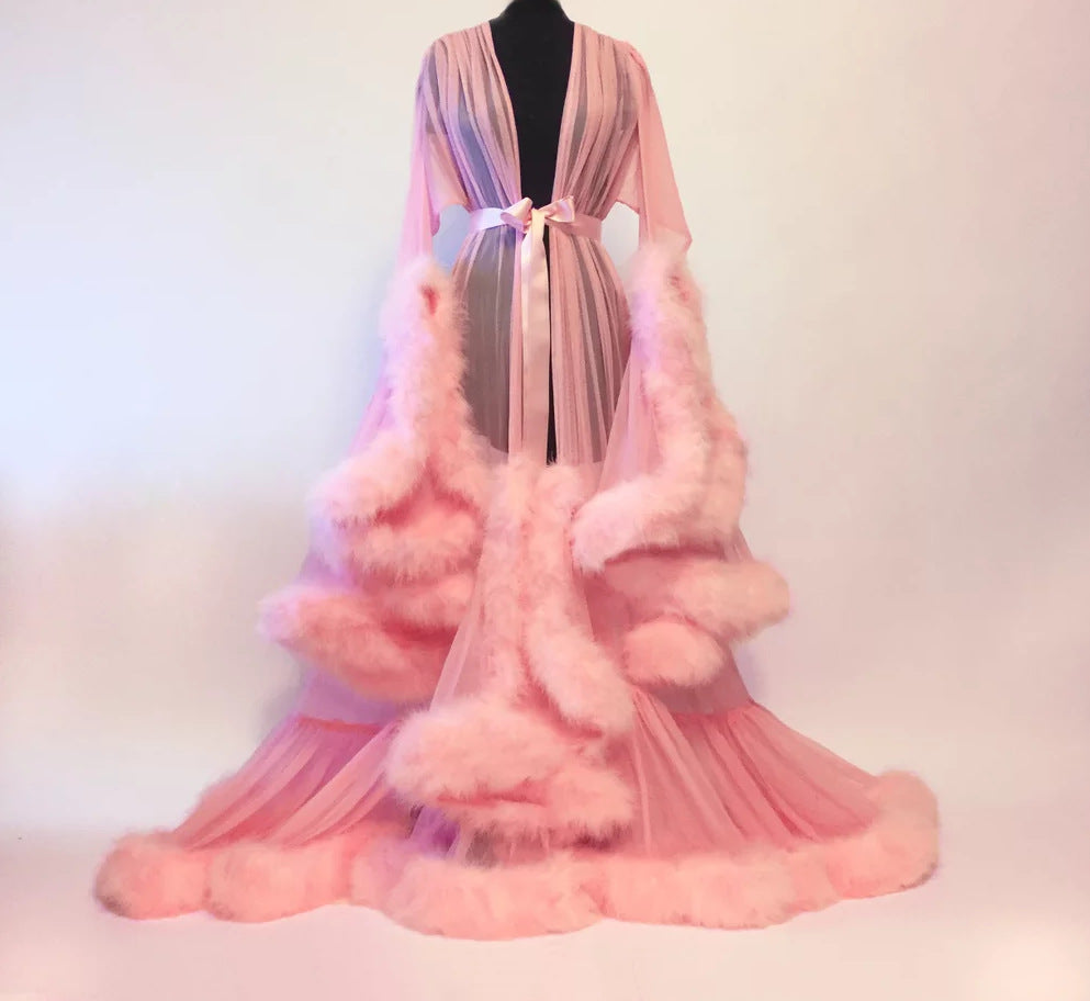 Fur Long Bridal Robe