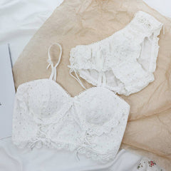 Comfort Without Rims Lace Cotton Bra Set